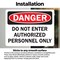 Signmission Do Not Enter Authorized Personnel Only Danger Sign, Vinyl Decal, 10in W x 7in L, 2PK OS-2PACK-DS-D-710-L-19327 - alternate 6